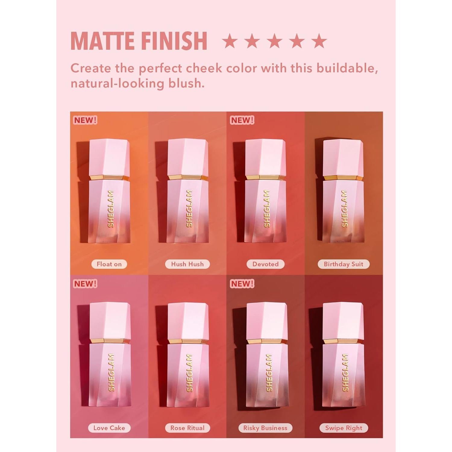 Rubor Líquido SHEGLAM 5.3 ml - Color Pastel de Amor Mate