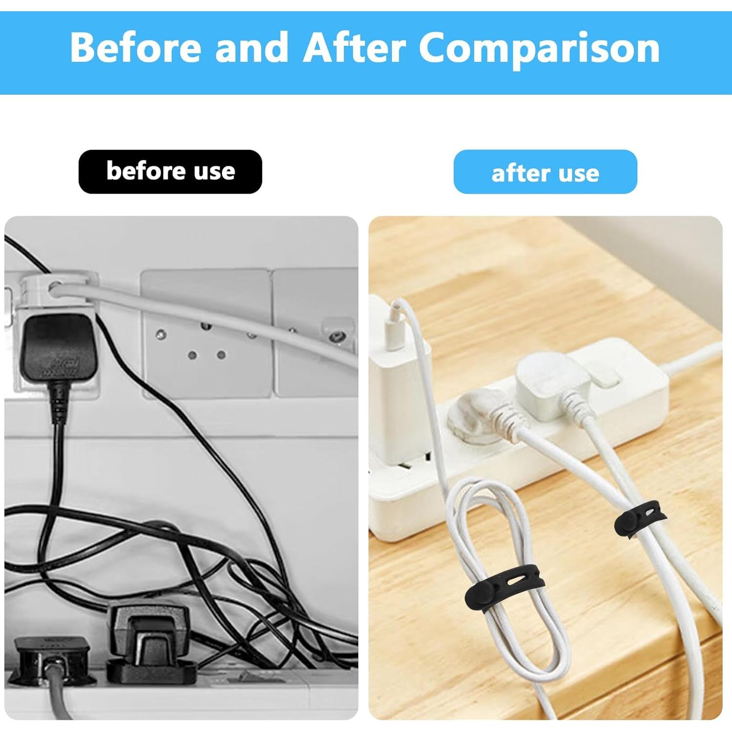 20 Correas de Cable de Silicona RUGLAMZHIP Negras Reutilizables