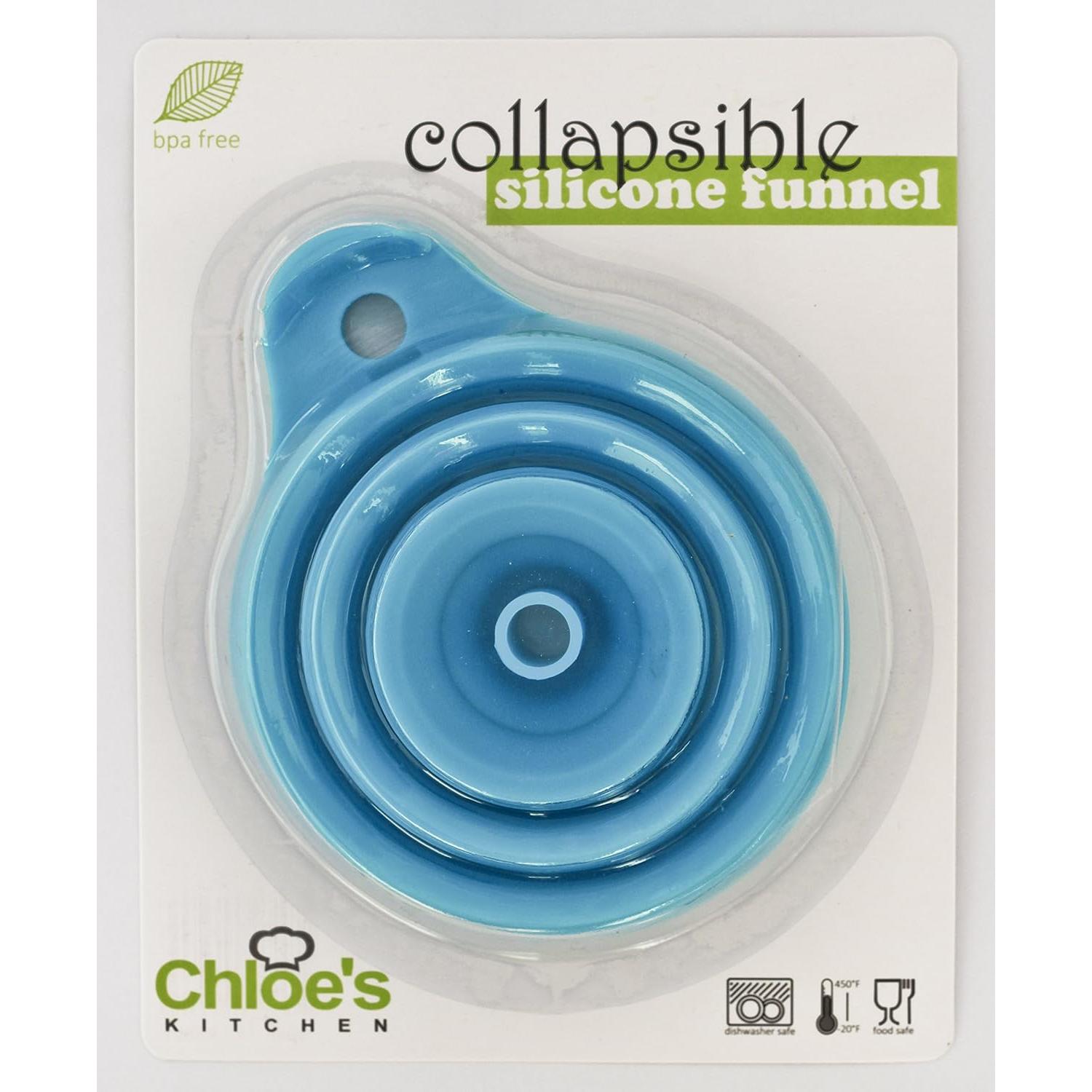 Embudo de Silicona Plegable Zoie + Chloe 10 cm Azul