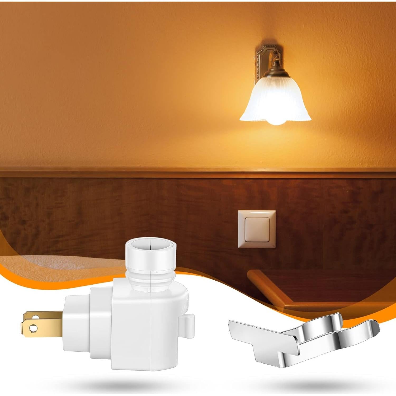 Reginary 8 Bases de Luz Nocturna Enchufables 360° Blancas