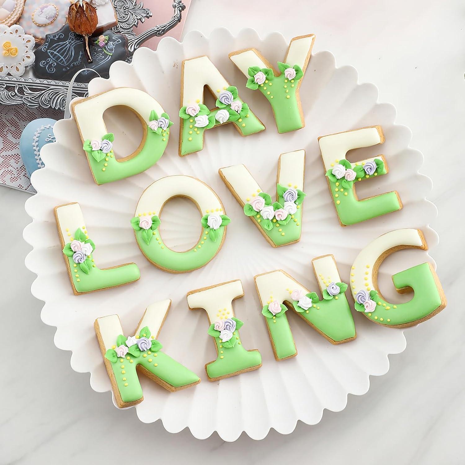 Cortadores de Galletas Alfabeto Xzhloym 26 Piezas Acero Inoxidable