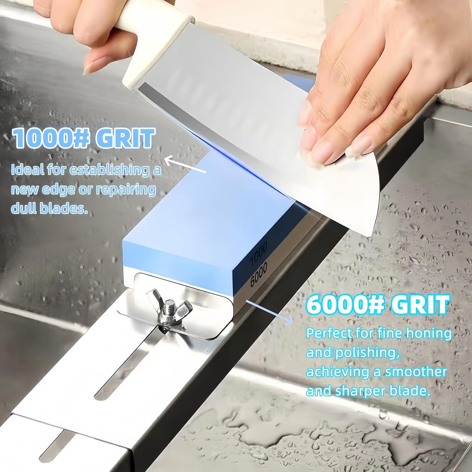 Piedra de Afilado Bellairis 1000/6000 Grano con Base Antideslizante