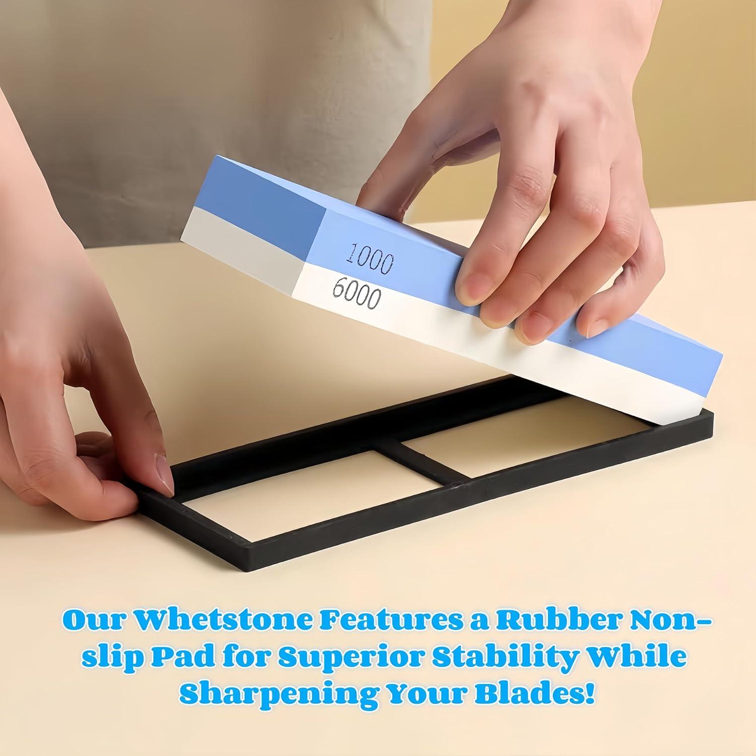 Piedra de Afilado Bellairis 1000/6000 Grano con Base Antideslizante