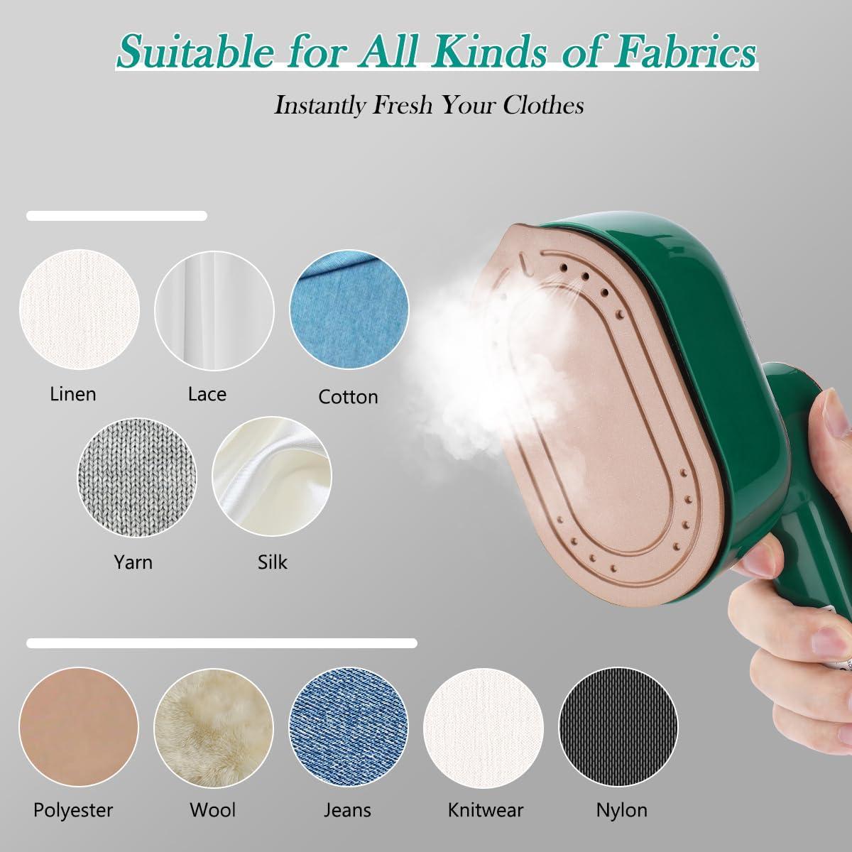 Plancha de Vapor de Viaje Biupky 970W 2 en 1 Verde