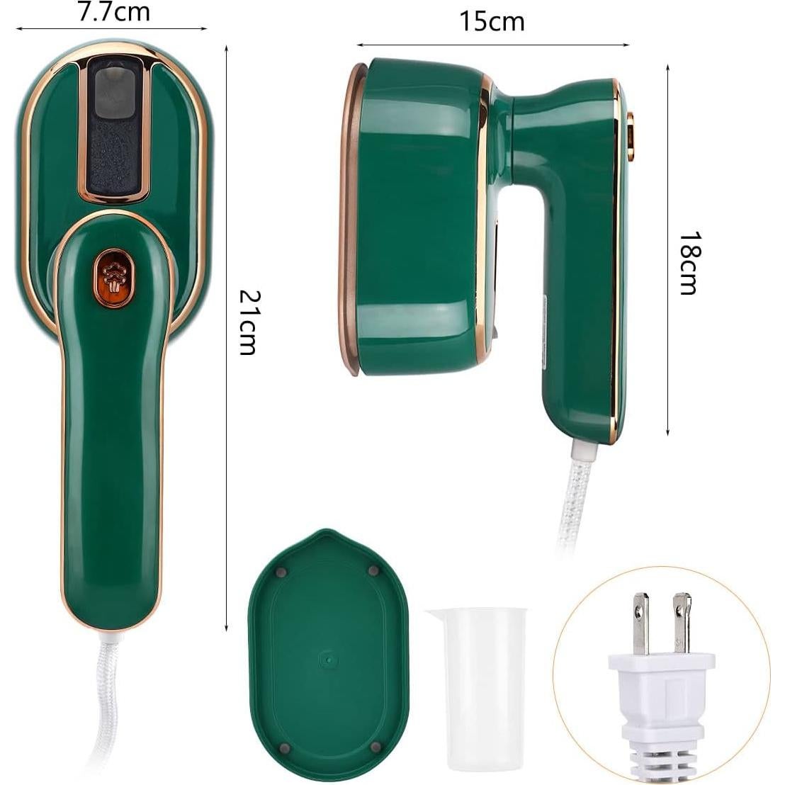 Plancha de Vapor de Viaje Biupky 970W 2 en 1 Verde