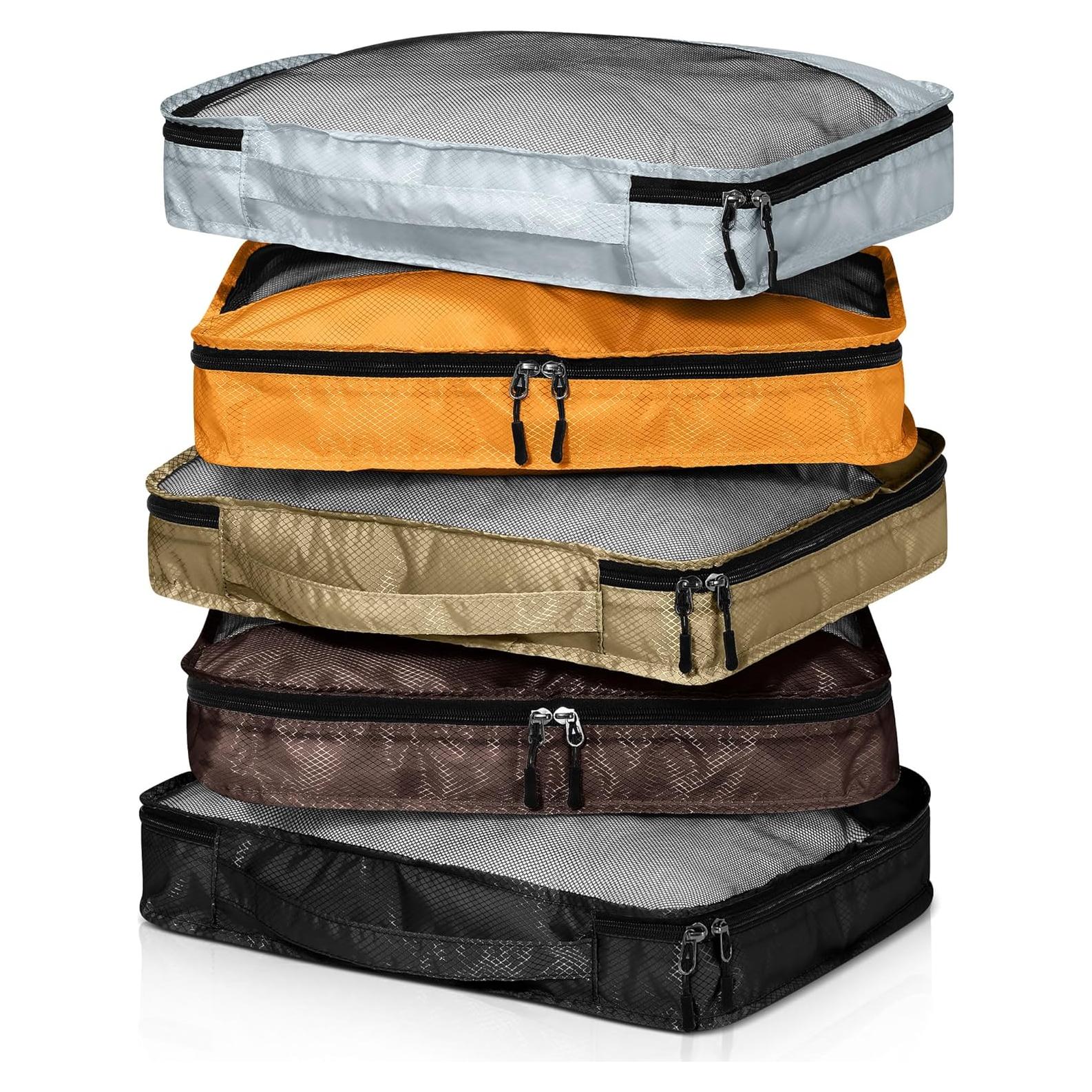 5 Cubos de Empaque Bulyoou para Maleta L Albaricoque 44x33x8cm