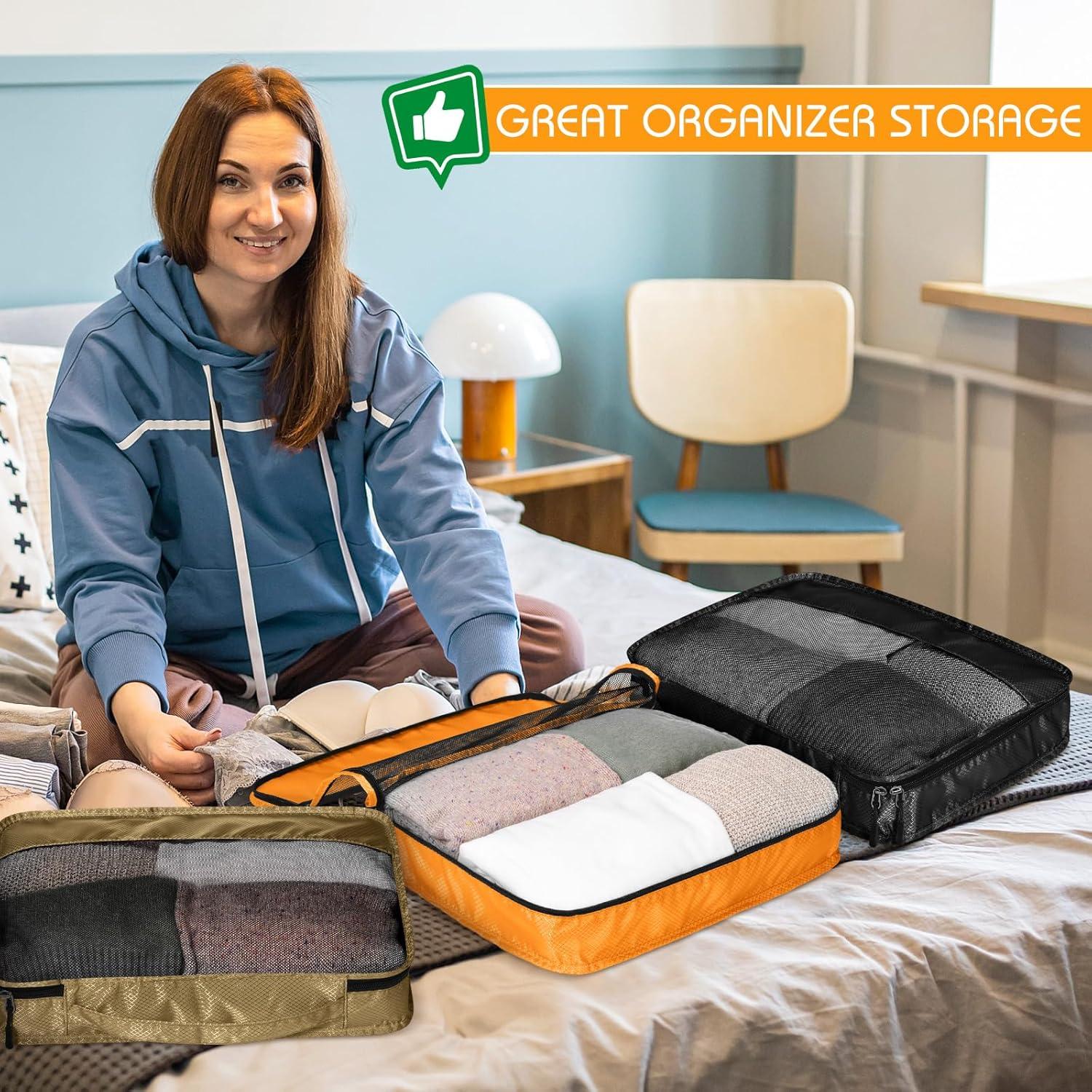 5 Cubos de Empaque Bulyoou para Maleta L Albaricoque 44x33x8cm