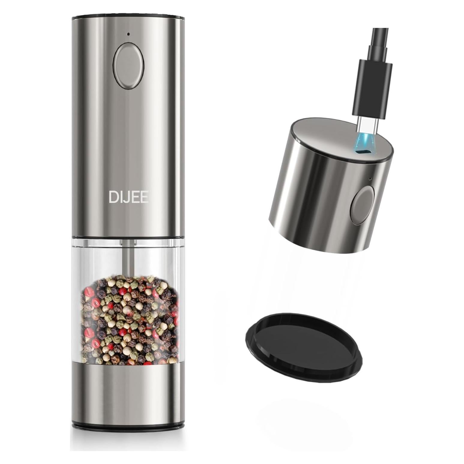 Molino de Sal y Pimienta Eléctrico DIJEE Recargable USB 95ml