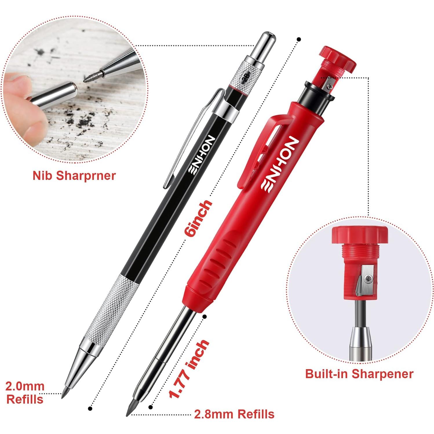 Conjunto de Lápices de Carpintero Enhon 6PCS con Recargas