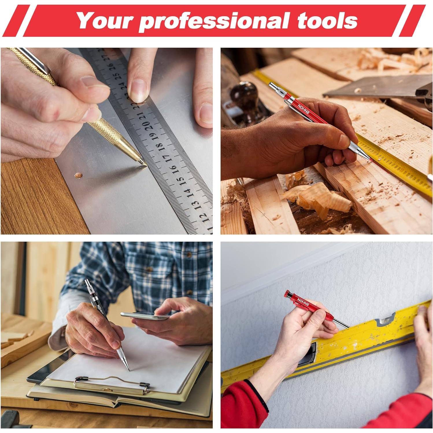 Conjunto de Lápices de Carpintero Enhon 6PCS con Recargas