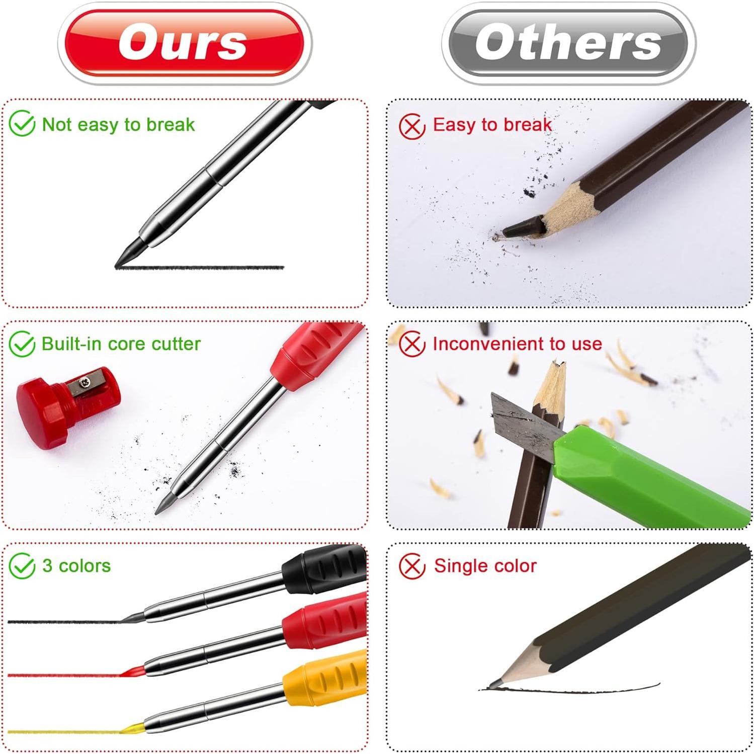 Conjunto de Lápices de Carpintero Enhon 6PCS con Recargas