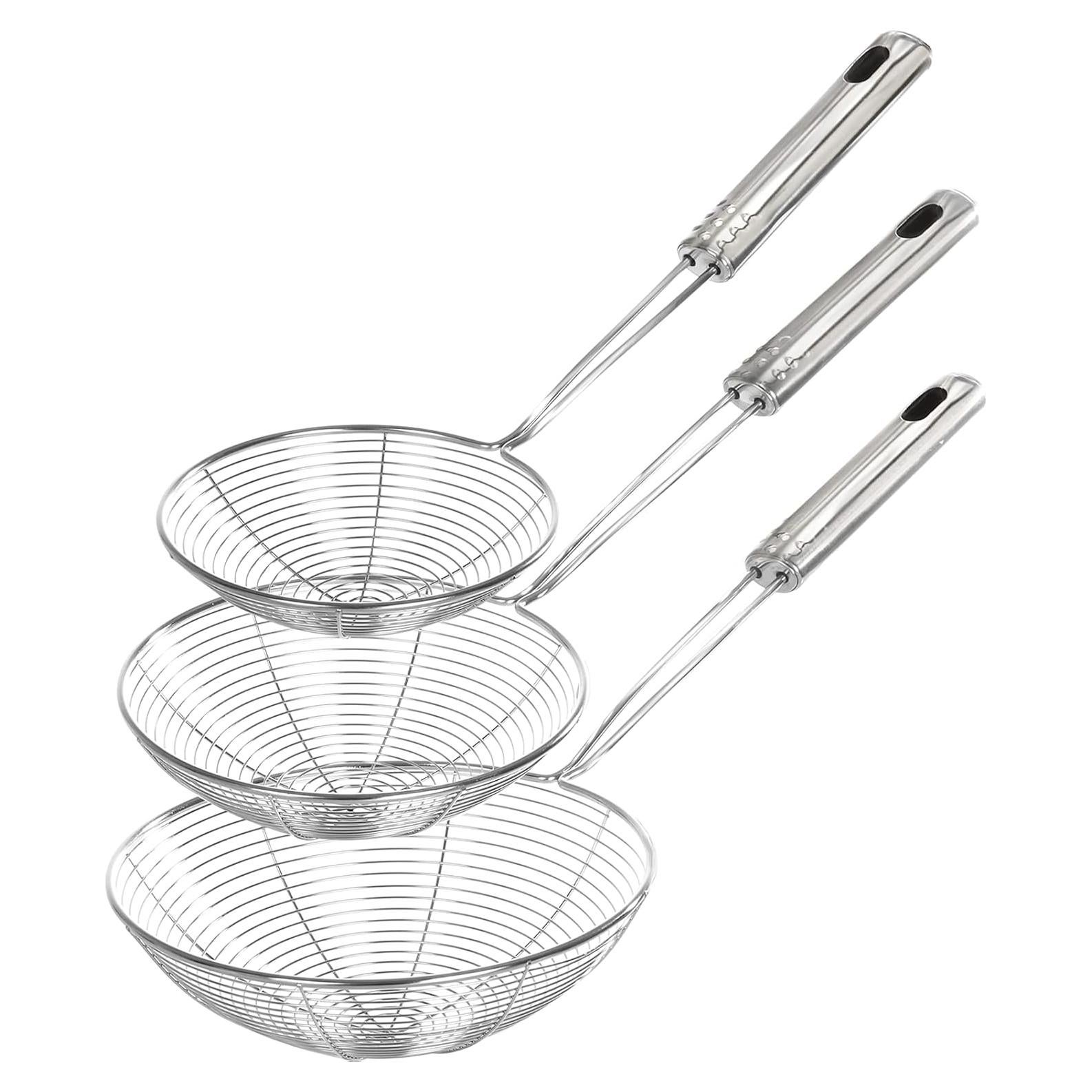 Juego de 3 Coladores Araña Acero Inoxidable Fancymay 32.5-38cm