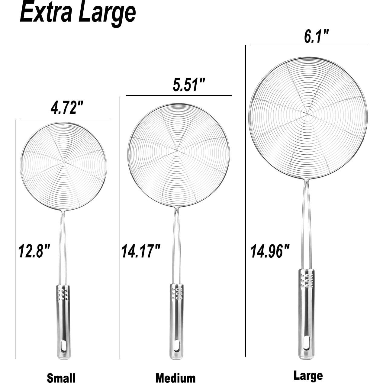 Juego de 3 Coladores Araña Acero Inoxidable Fancymay 32.5-38cm
