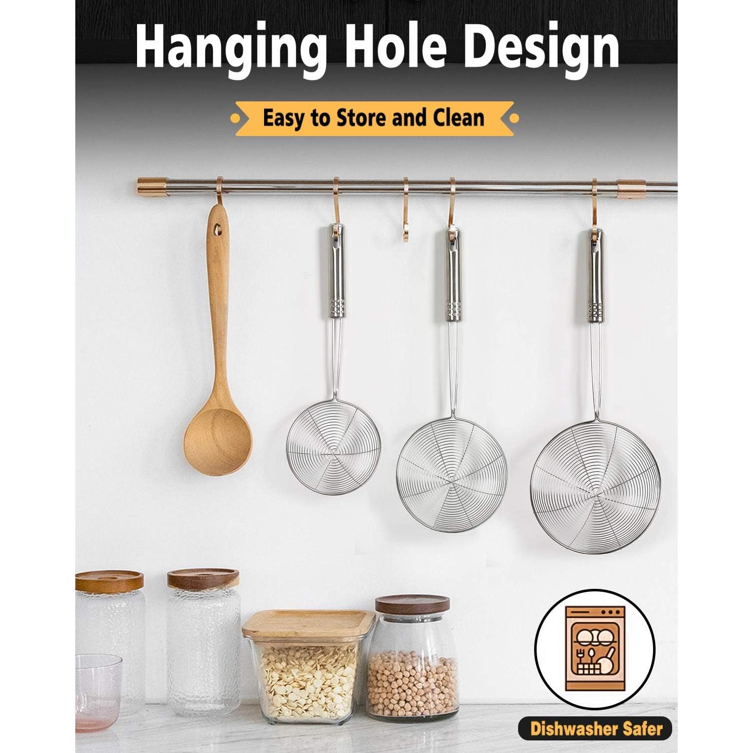 Juego de 3 Coladores Araña Acero Inoxidable Fancymay 32.5-38cm