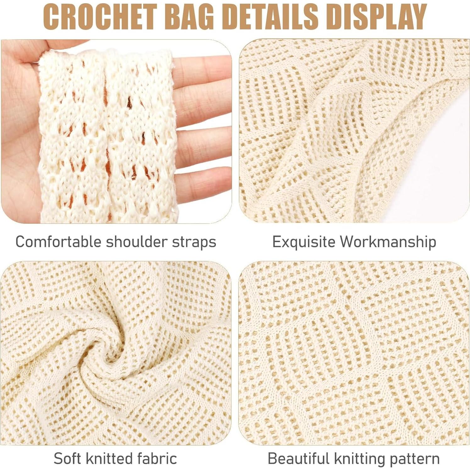 Bolsa de Playa de Crochet COOKOOKY Mediana A-beige