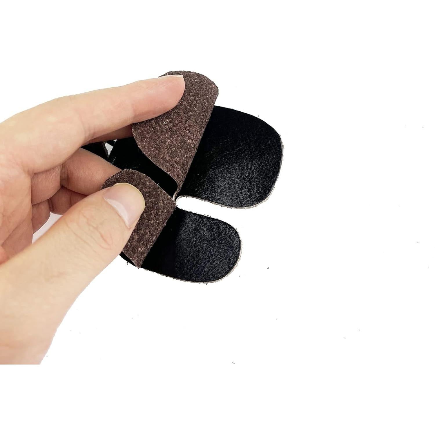 Paquete de 2 Pestañas de Dedo de Arquería Miokun - Cuero Marrón