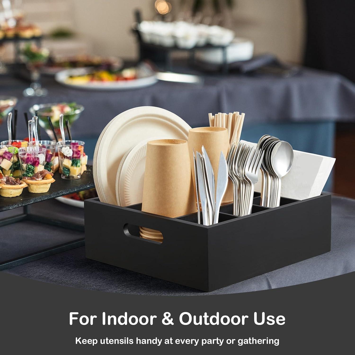 Caddy de Utensilios Negro GCWSTJK con 6 Compartimentos