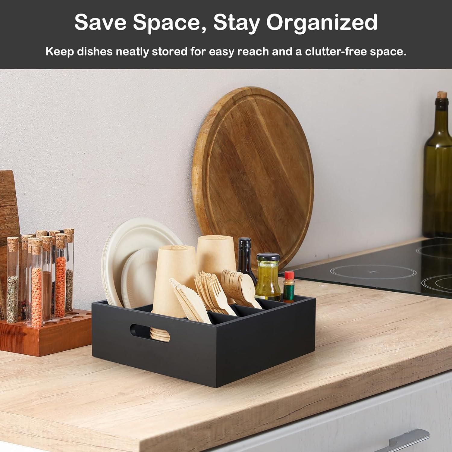 Caddy de Utensilios Negro GCWSTJK con 6 Compartimentos