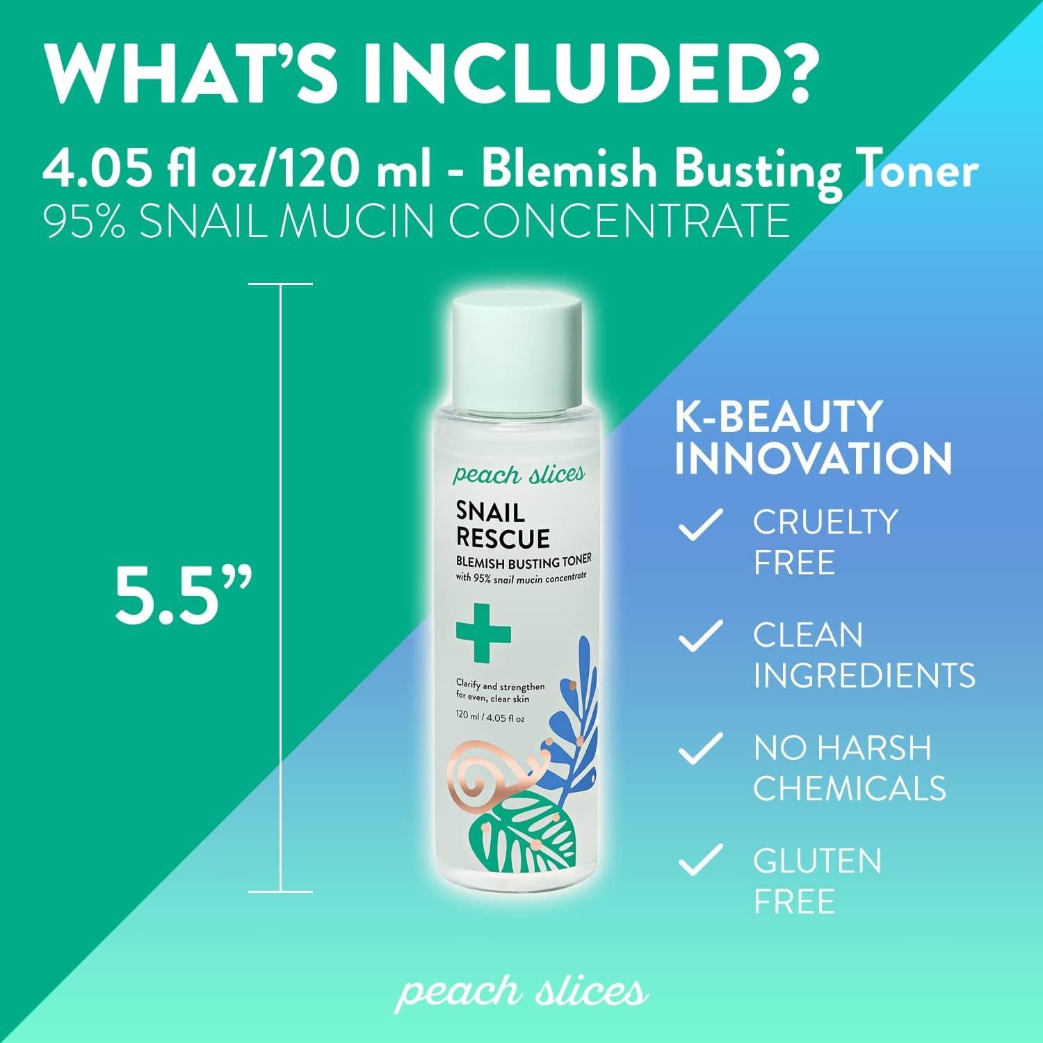 Tónico Facial Rodajas de Durazno 115.5 g - Mucina de Caracol y Cica