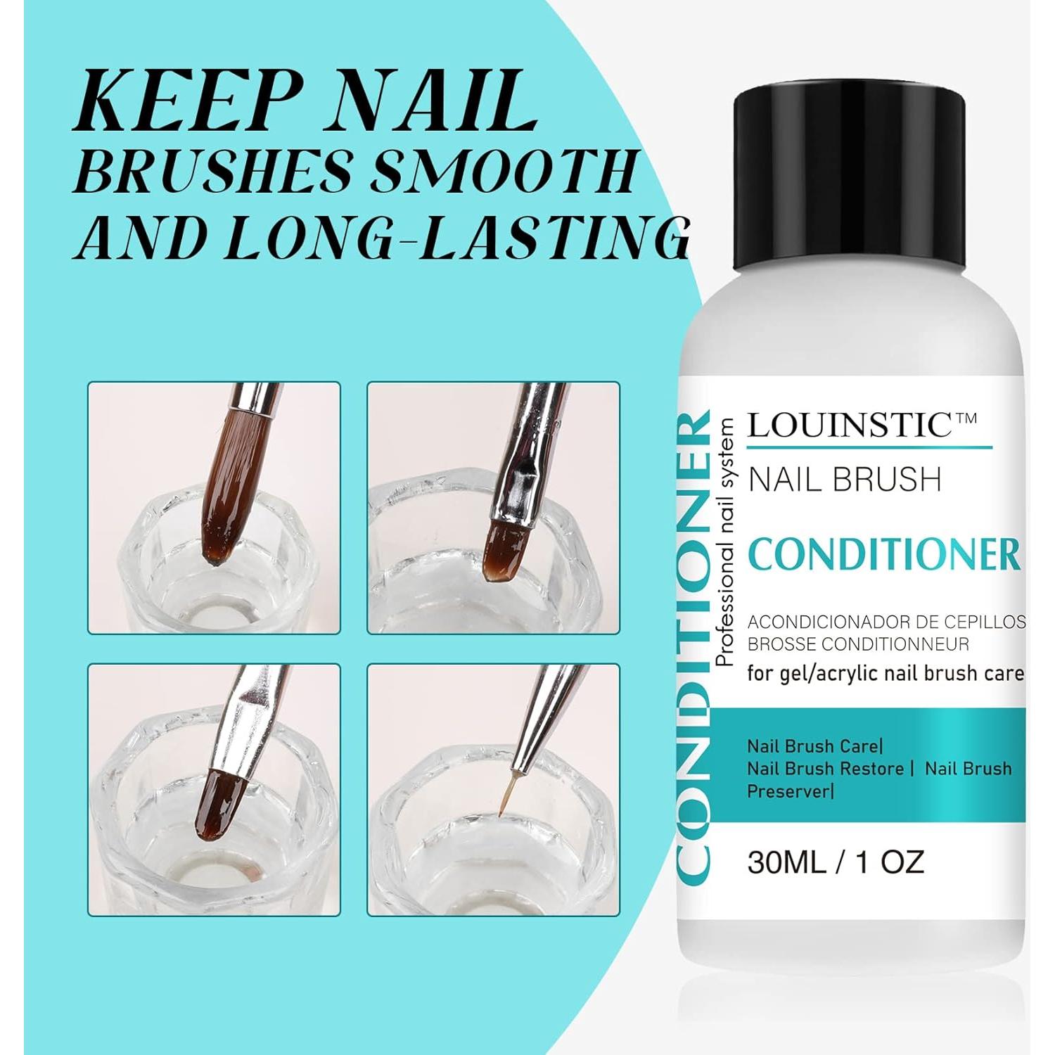 LOUINSTIC Limpiador y Acondicionador de Brochas de Uñas 30ml