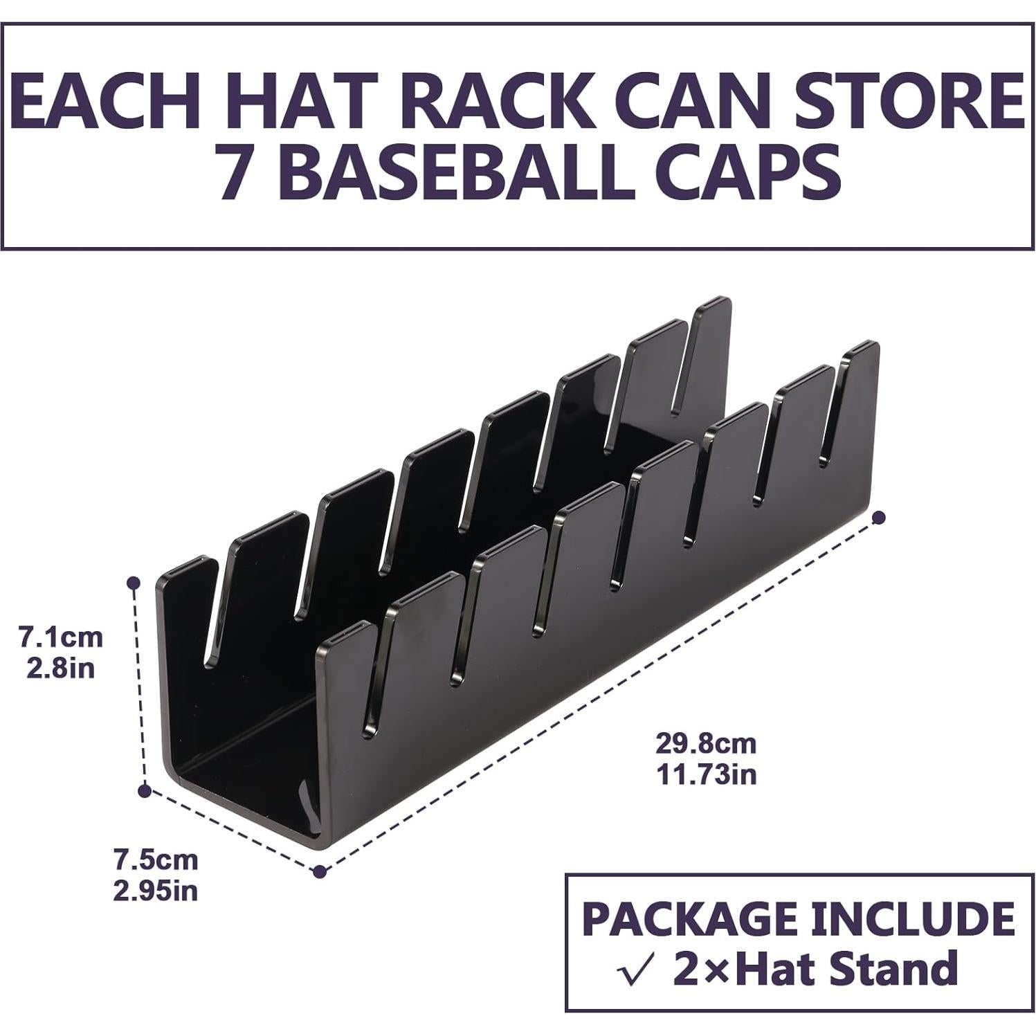 Soporte para Sombreros CHENYAOAI Acrílico Negro Paquete de 2