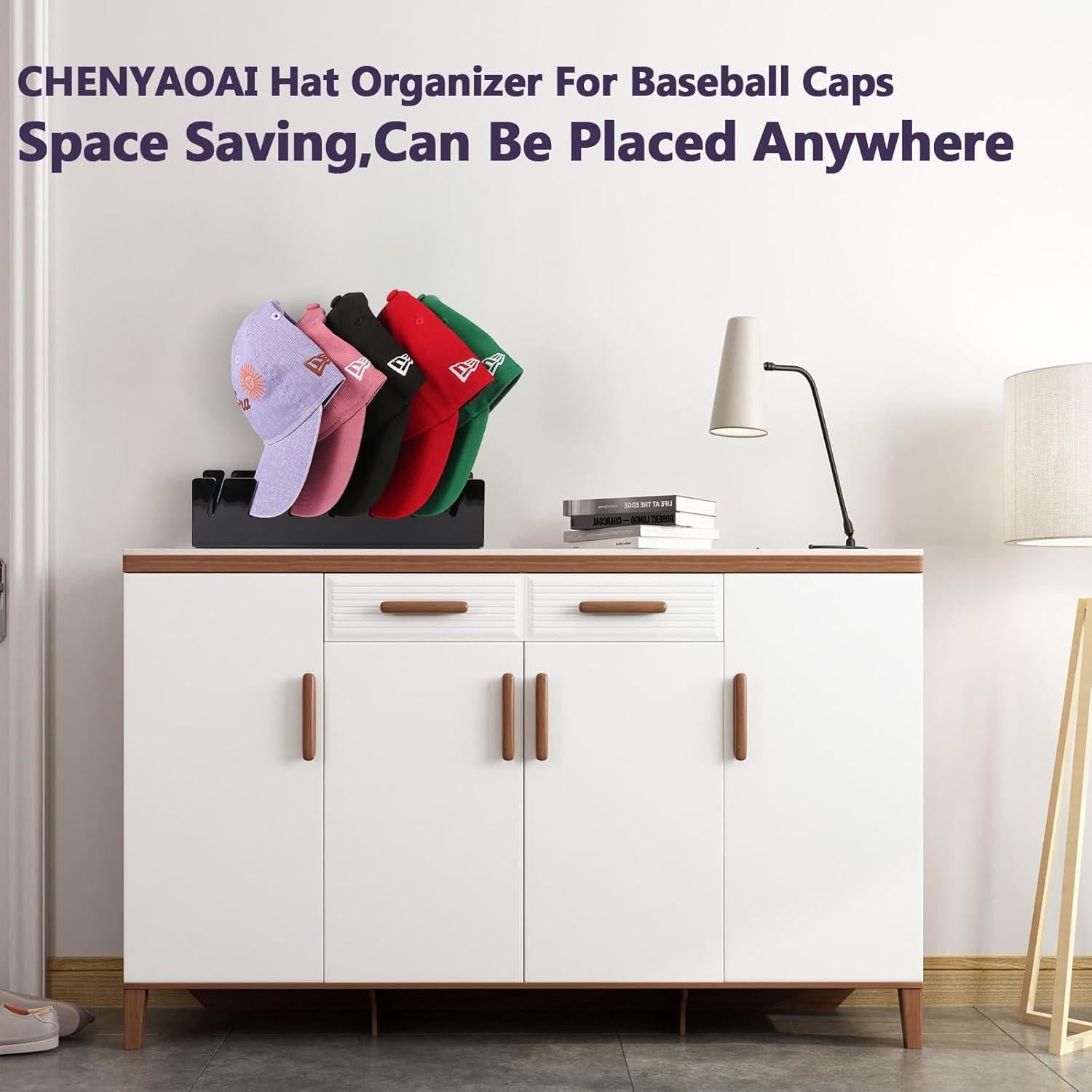 Soporte para Sombreros CHENYAOAI Acrílico Negro Paquete de 2