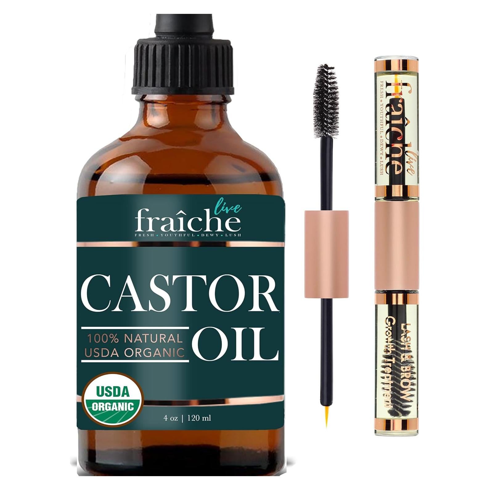 Aceite de Ricino Orgánico Live Fraiche 113ml - Crecimiento Pestañas