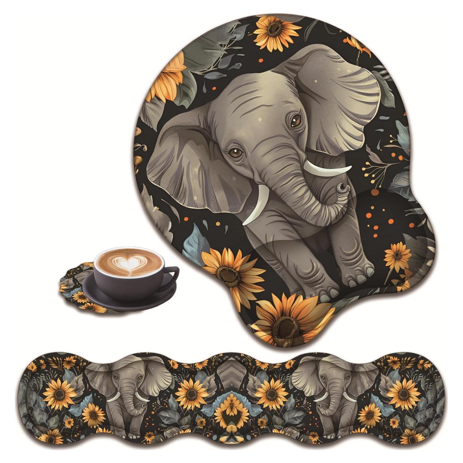 Reposa muñecas ergonómico VSHSEEOM 3 en 1 con alfombrilla y posavasos