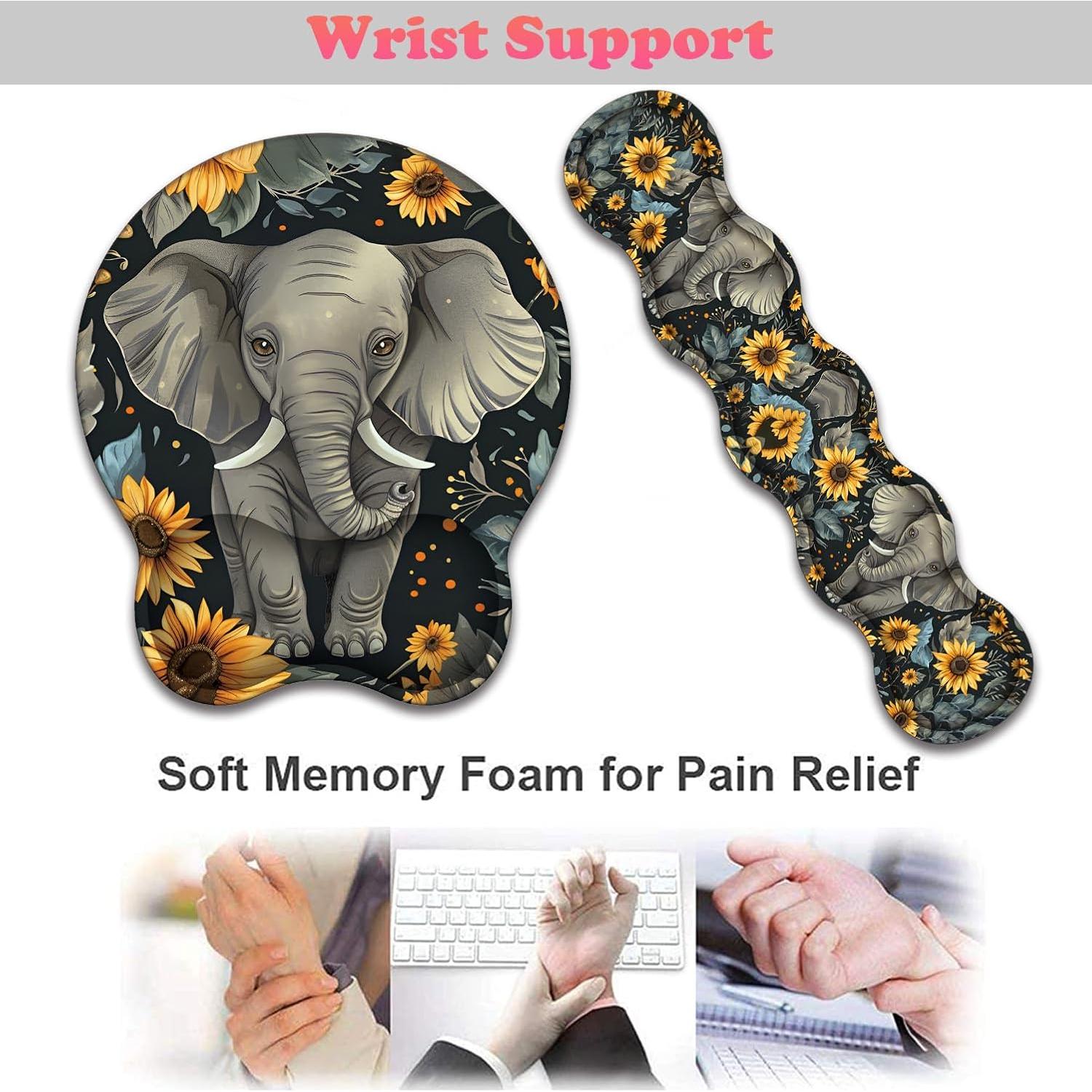 Reposa muñecas ergonómico VSHSEEOM 3 en 1 con alfombrilla y posavasos