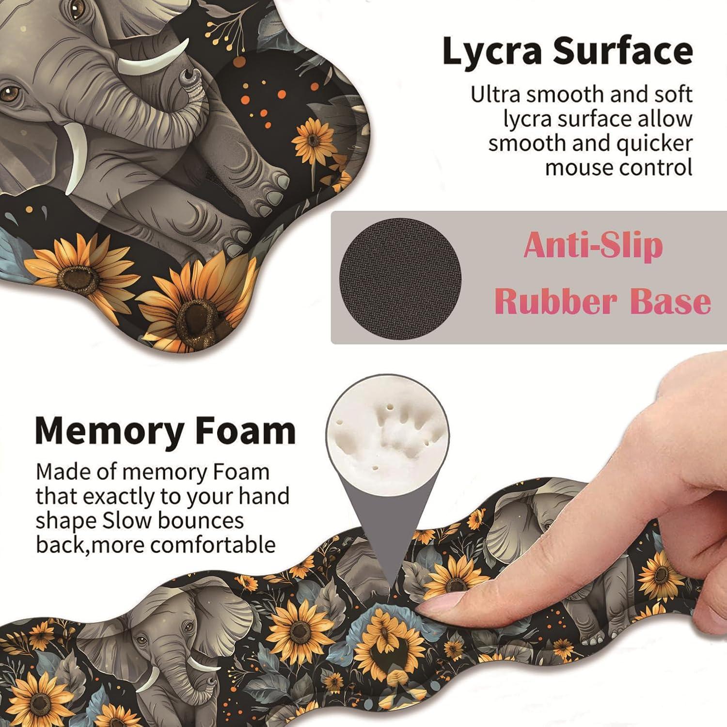 Reposa muñecas ergonómico VSHSEEOM 3 en 1 con alfombrilla y posavasos