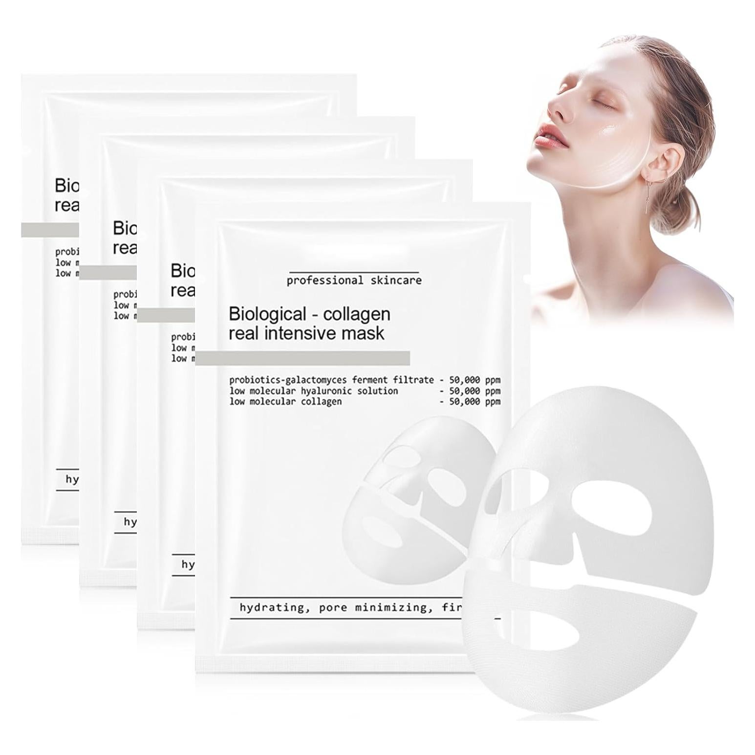 Mascarilla Facial de Colágeno Vizela - 4 Piezas Hidratantes