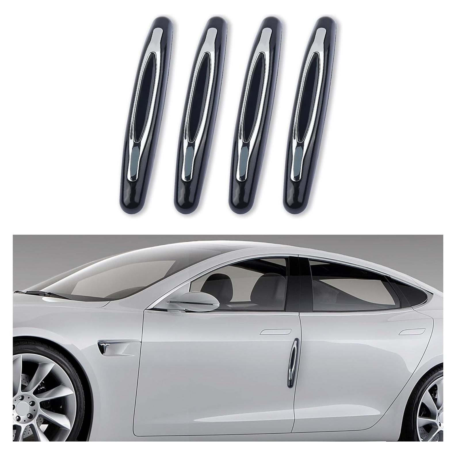 4 Protectores de Bordes de Puerta de Coche Carleef Negro