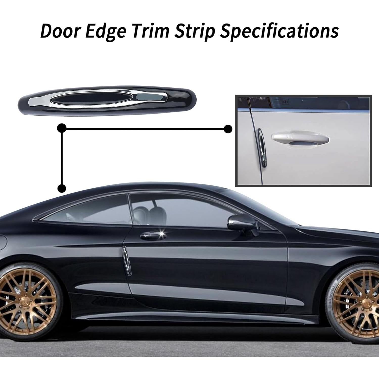 4 Protectores de Bordes de Puerta de Coche Carleef Negro