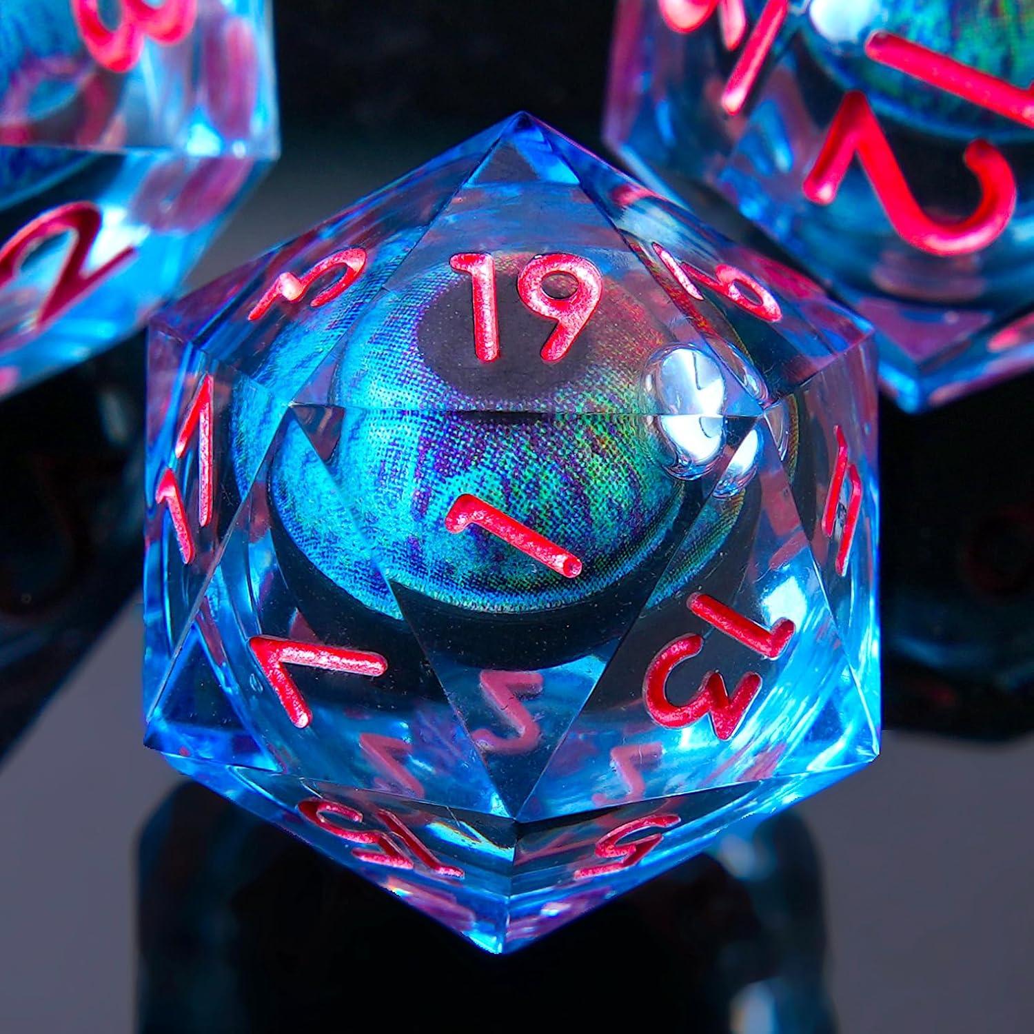 Juego de Dados Ojo de Dragón Role Dice, 7 Piezas Resina