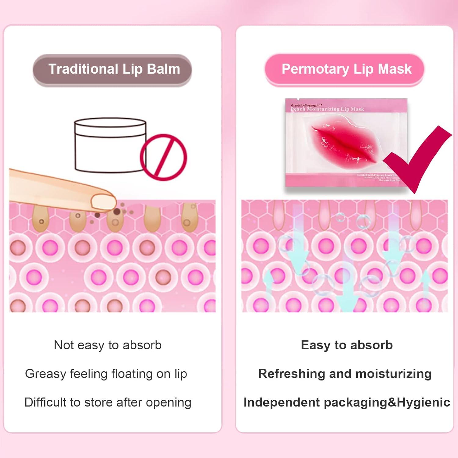 Mascarilla de Colágeno para Labios Permotary 30 Pcs Hidratante