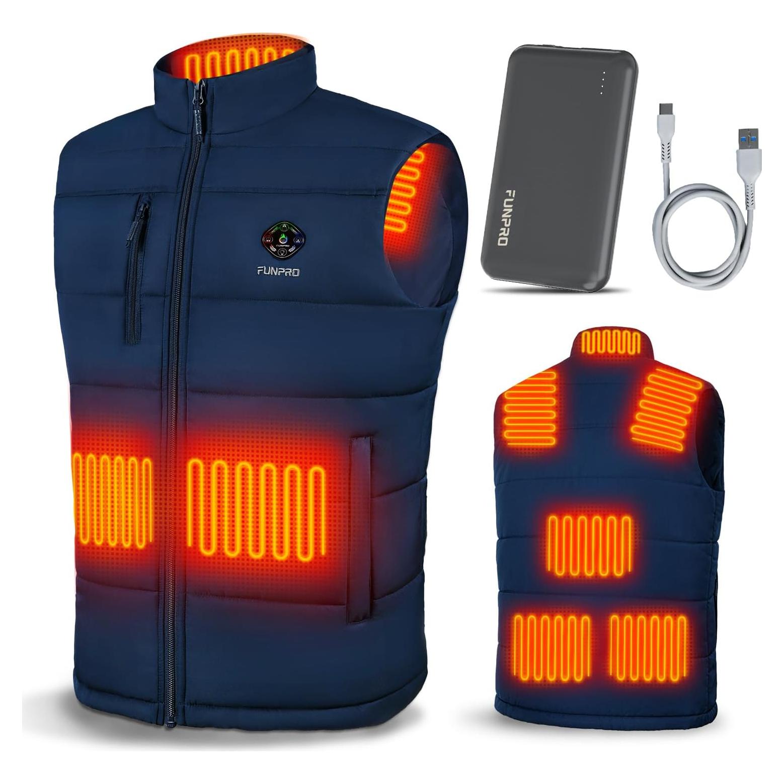 Chaleco Térmico Ligero FUNPRO para Hombres y Mujeres - 8 Zonas Calentamiento