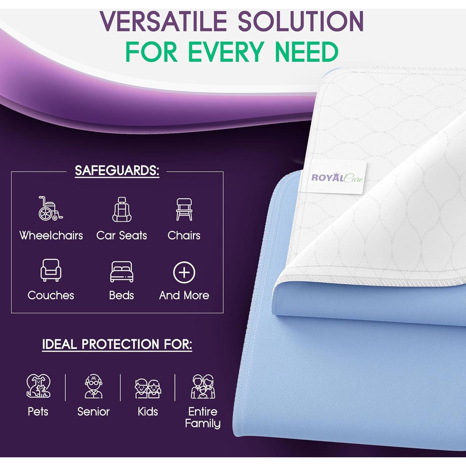 Protectores de Cama Reutilizables Royal Care 86x132 cm - Paquete de 2