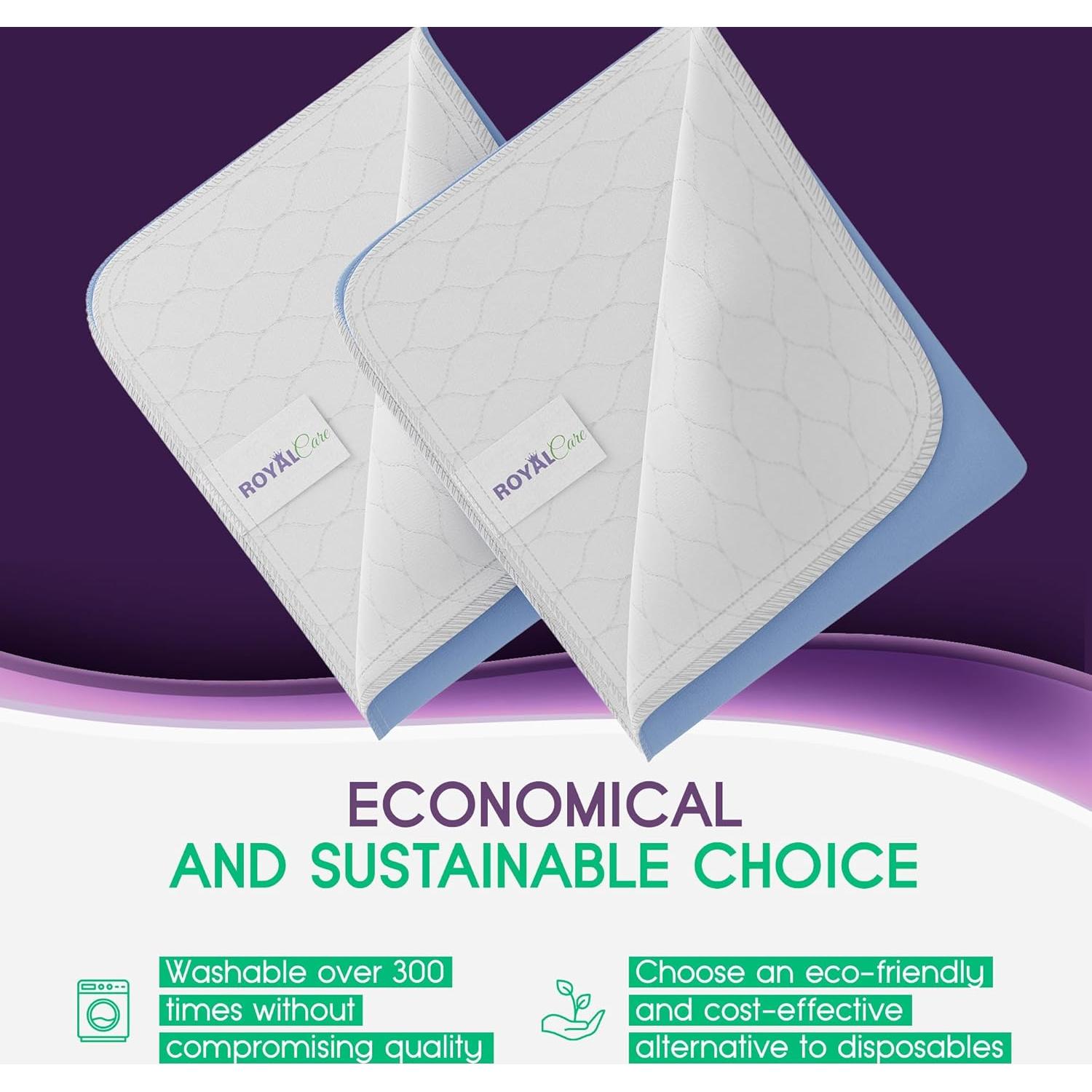 Protectores de Cama Reutilizables Royal Care 86x132 cm - Paquete de 2