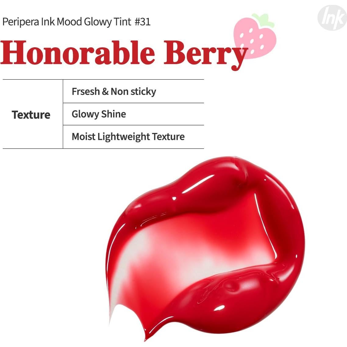 Tinte de Labios Peripera Ink Mood Glowy 031 Berry Coreano