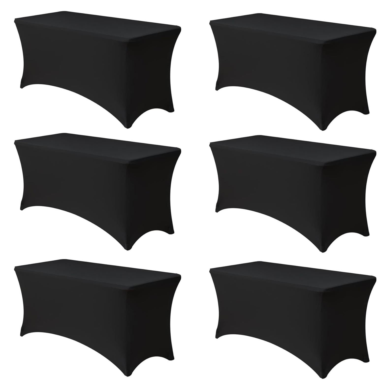 Manteles Ajustados de Spandex Negro Enjoyidea - 4 Pies, 6 Pzas