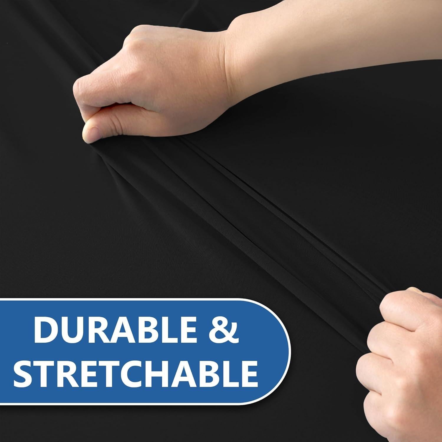 Manteles Ajustados de Spandex Negro Enjoyidea - 4 Pies, 6 Pzas