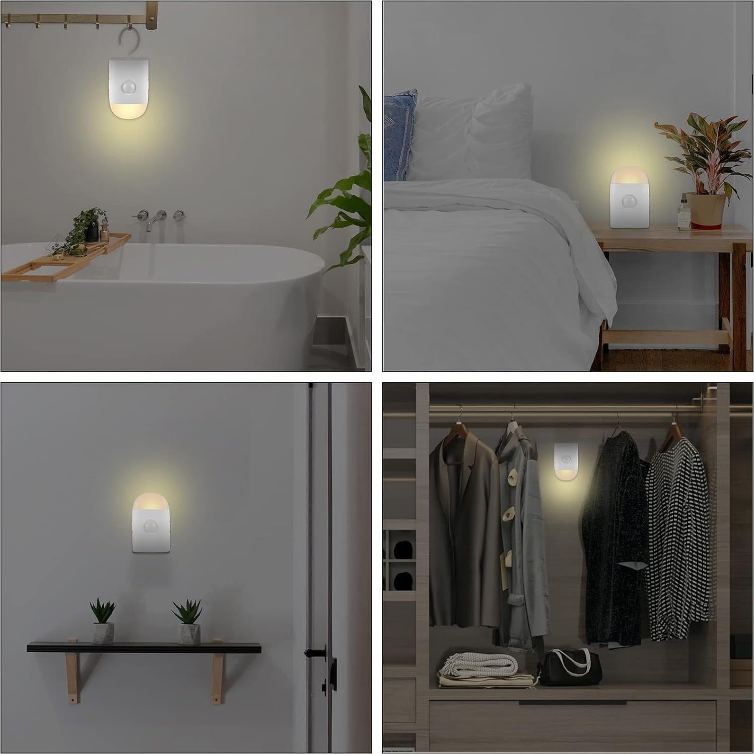 Luz Nocturna LED Rengmot con Sensor de Movimiento y Brillo Ajustable