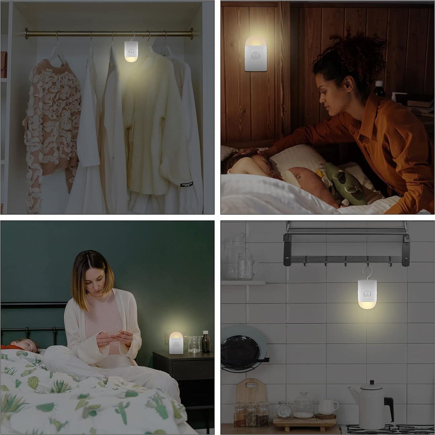 Luz Nocturna LED Rengmot con Sensor de Movimiento y Brillo Ajustable