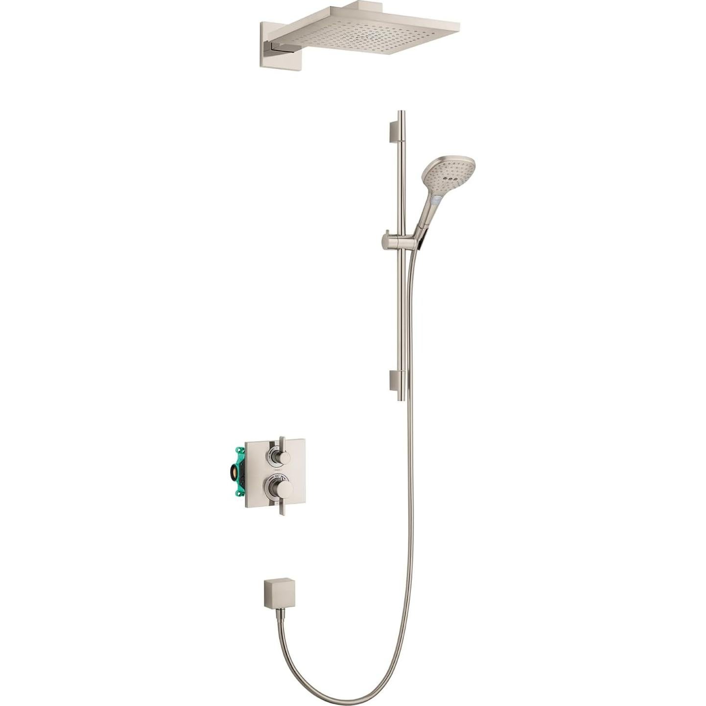 Sistema de Ducha Hansgrohe Raindance E 2 GPM Níquel Cepillado