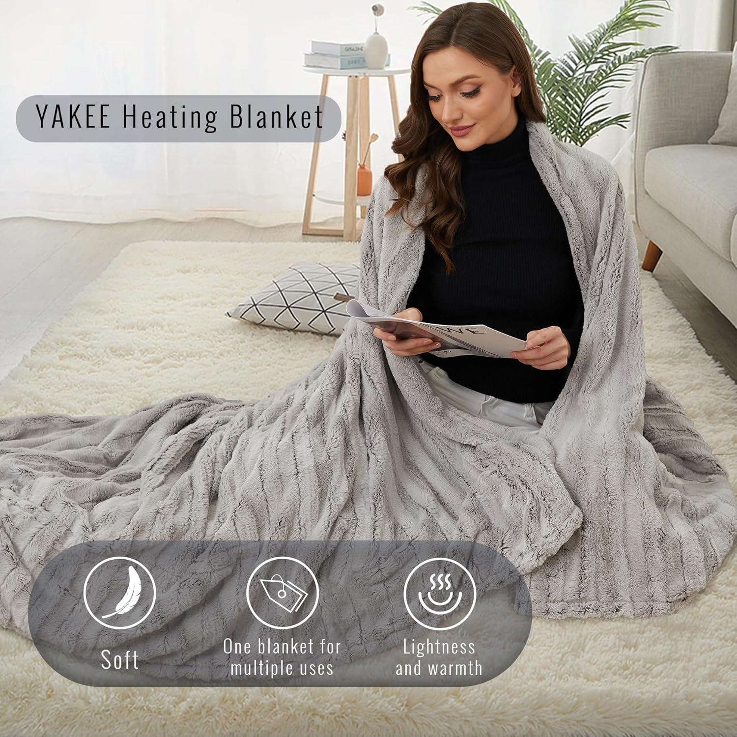 Manta Eléctrica Calentada YAKEE Tamaño Completo 183x213cm