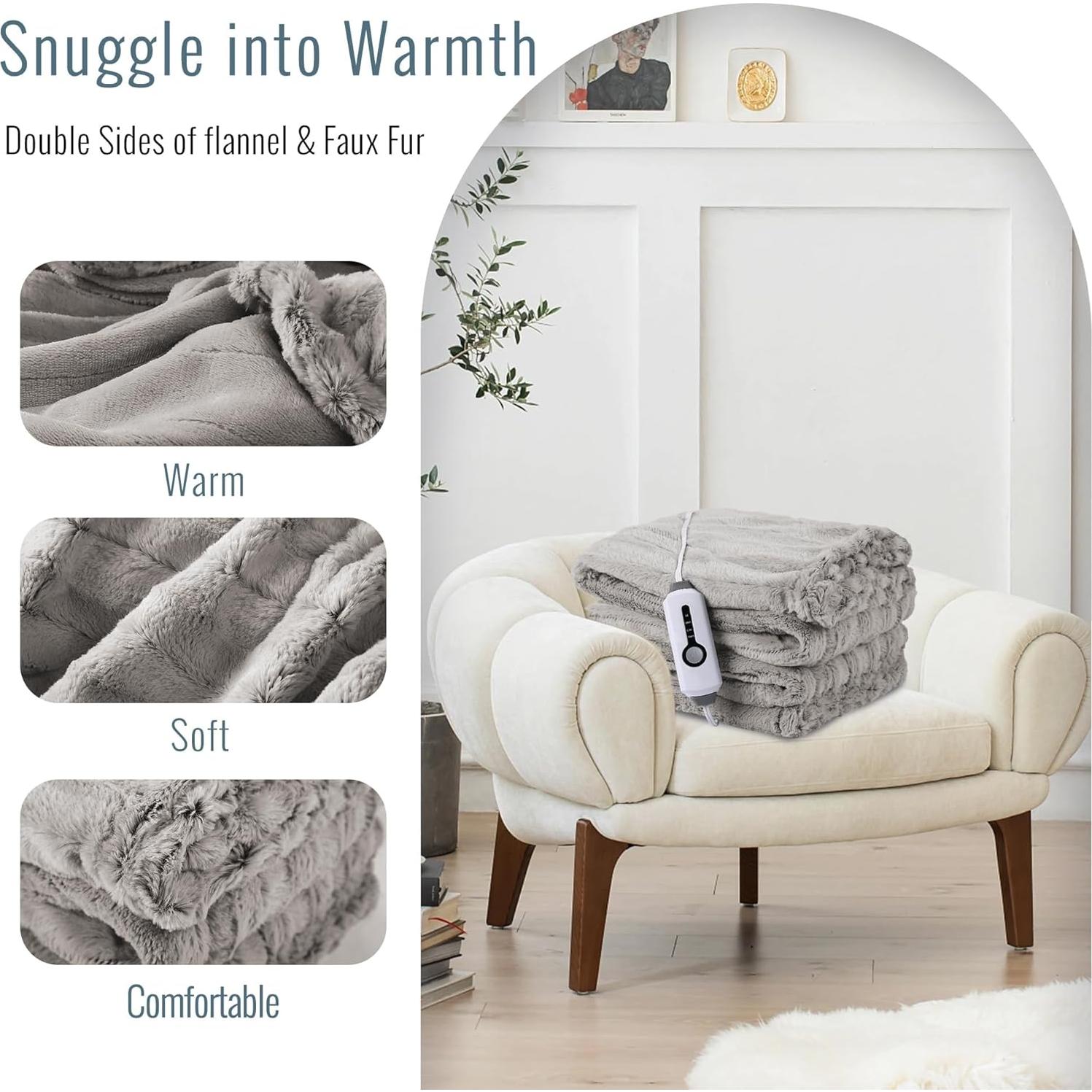 Manta Eléctrica Calentada YAKEE Tamaño Completo 183x213cm