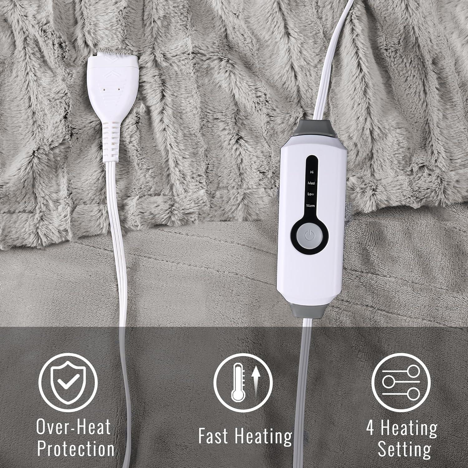 Manta Eléctrica Calentada YAKEE Tamaño Completo 183x213cm