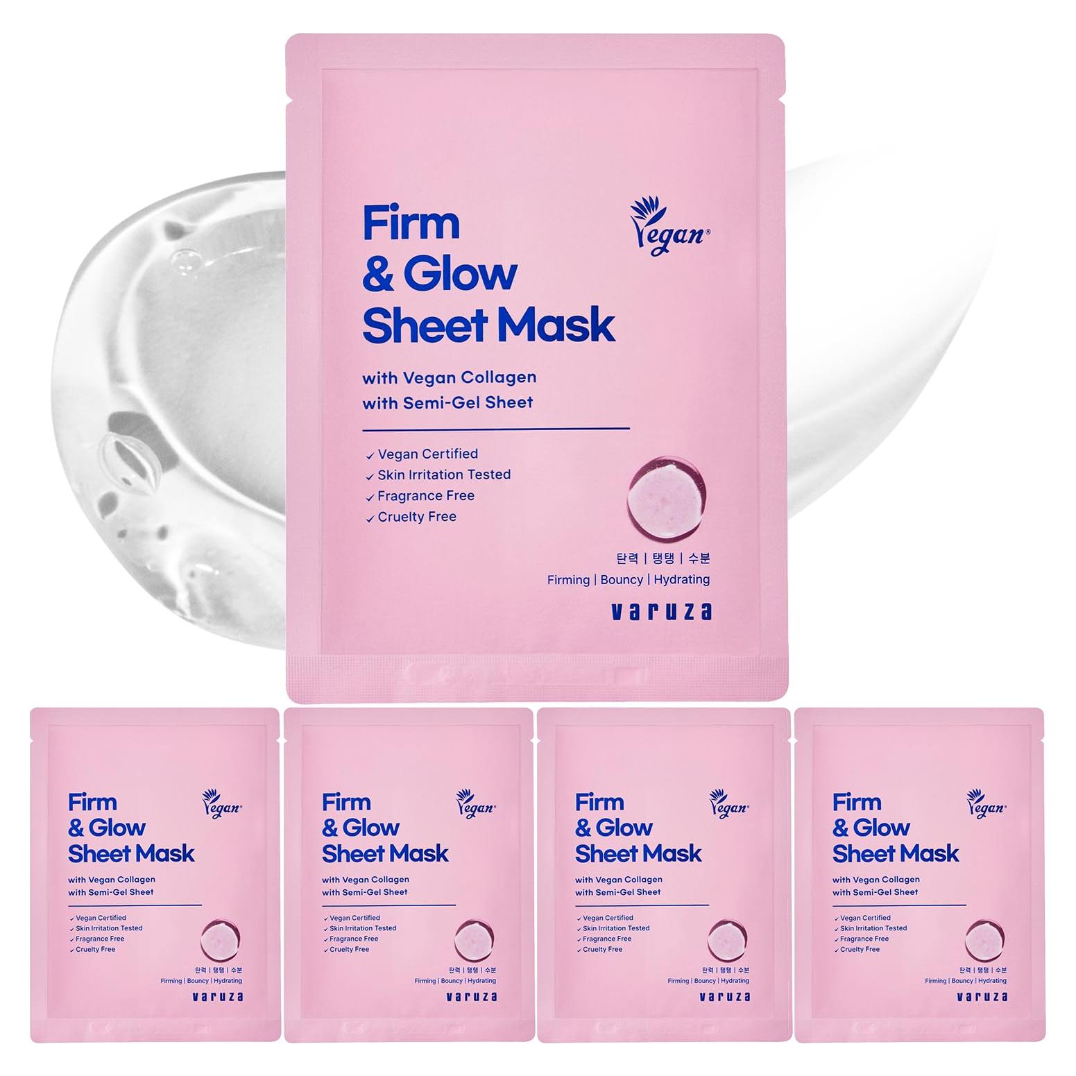 Máscara de Hoja Colágeno Vegano Firme y Radiante 5 Paquetes