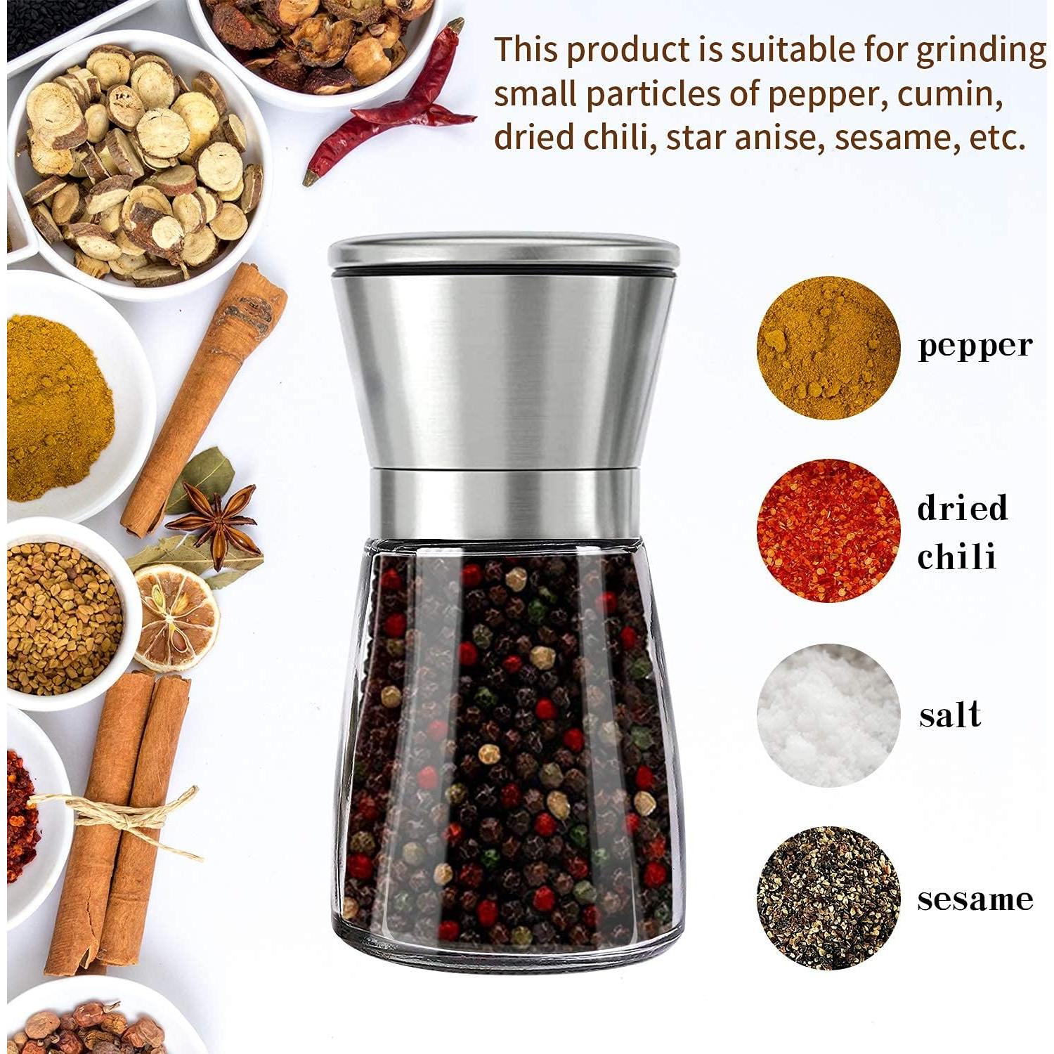 Molino de Sal y Pimienta Herda Acero Inoxidable 170g 2 Piezas