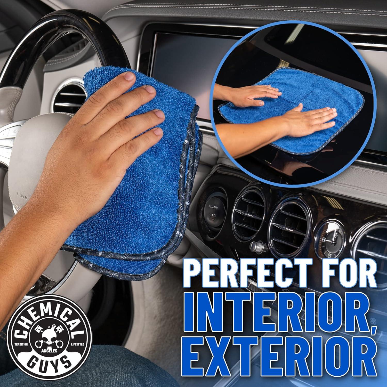 Toallas de Microfibra Premium Chemical Guys MIC110003 - 40.64x40.64cm, Paquete de 3, Sin Rayones